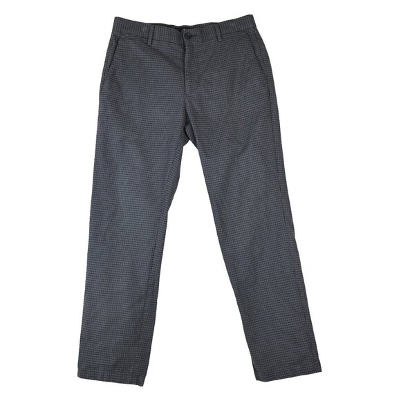 Dockers Men’s Slim Tapered Fit Dress Pants Gray Checkered 100% Cotton 31x32 - Picture 1 of 8